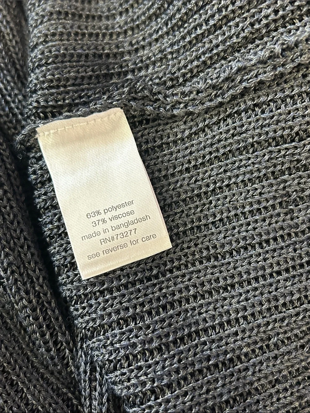 Elizabeth and James black open knit ribbed crewneck sweater size X Large
